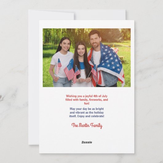 7月4日のフォトグリーティング シーズンカード (裏面)