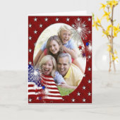 7月4日のフラグ&花火あなたの写真カードを追加2 カード (黄色い花)