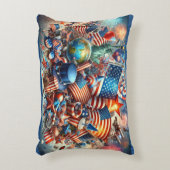 7月4日のフルカラーお祝い アクセントクッション (正面(垂直))