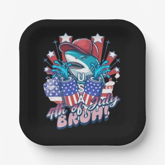 7月4日のブルーシャーク ペーパープレート (正面)