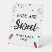 7月4日のベビーは甘い赤ちゃんシャワーの好意 台座サイン (正面)