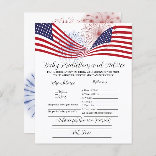 7月4日のベビー予測とアドバイス (正面/裏面)