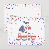 7月4日のホイルバルーンのスターストライプズ – はがき (正面/裏面)