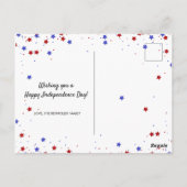 7月4日のホイルバルーンのスターストライプズ – はがき (裏面)