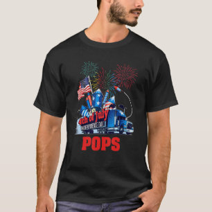 7月4日のポップ父の日トラック運転手の独立 Tシャツ