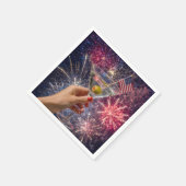 7月4日のマティーニの乾杯 スタンダードカクテルナプキン (角)