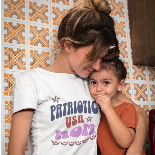 7月4日のママのシャツ、愛国的なアメリカのママのシャツ Tシャツ