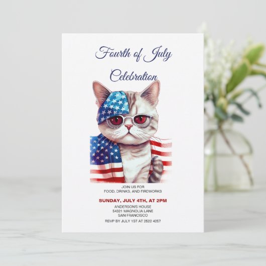 7月4日のメガネ入り招待状 セーブザデート (スタンド正面)