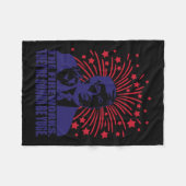 7月4日のユゲおもしろいトランプで花火 フリースブランケット (正面(横))