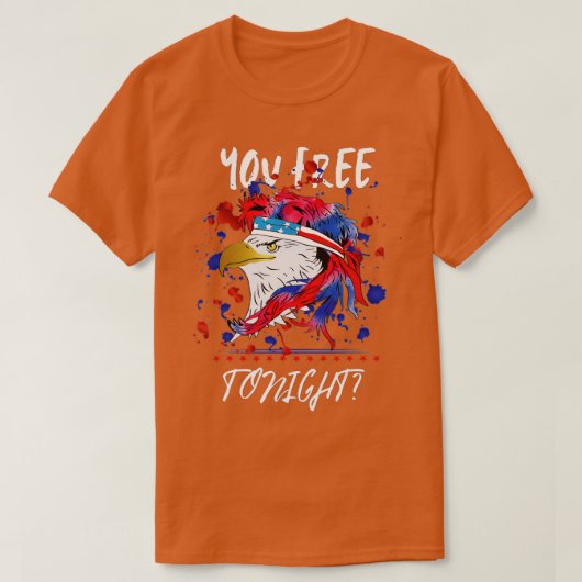 7月4日の今夜はアメリカの禿げイーグ Tシャツ (デザイン正面)