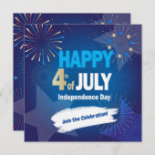 7月4日の休日の独立記念日のパーソナライズ 招待状 (正面/裏面)