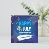 7月4日の休日の独立記念日のパーソナライズ 招待状 (スタンド正面)