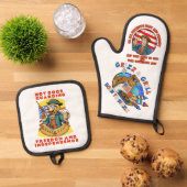 7月4日の冷ビール 鍋つかみ&鍋敷きセット (トップダウン)