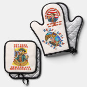 7月4日の冷ビール 鍋つかみ&鍋敷きセット (正面/裏面)