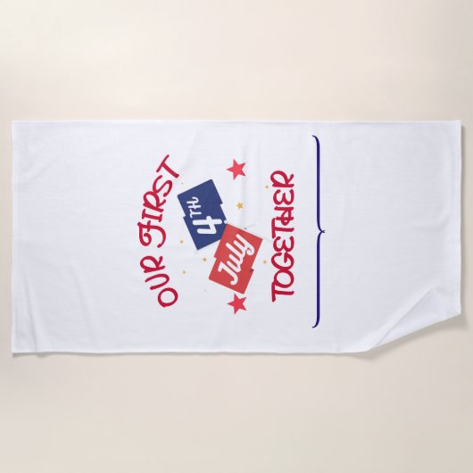 7月4日の初めての開催 – Coule ビーチタオル (正面)