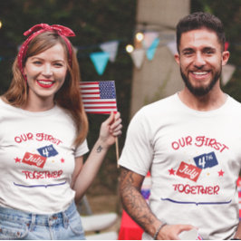 7月4日の初めてのTシャツ – カップルTシャツ Tシャツ