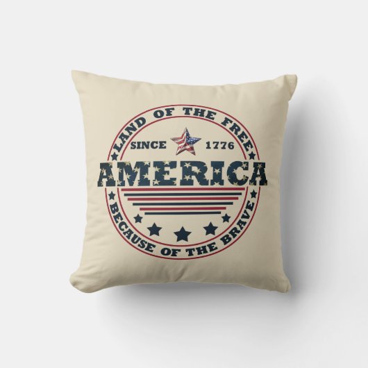 7月4日の勇敢な空の地 クッション (正面)