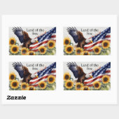 7月4日の勇敢な空の地 長方形シール (シート)