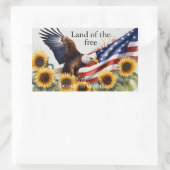 7月4日の勇敢な空の地 長方形シール (バッグ)