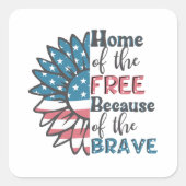 7月4日の勇敢のために無料のホーム スクエアシール (正面)