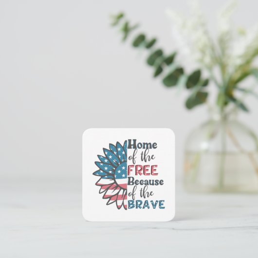 7月4日の勇敢のために無料のホーム スクエア名刺 (スタンド正面)