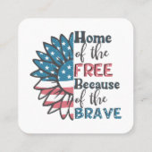 7月4日の勇敢のために無料のホーム スクエア名刺 (裏面)