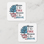 7月4日の勇敢のために無料のホーム スクエア名刺 (正面/裏面)