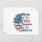 7月4日の勇敢のために無料のホーム ポストカード (正面/裏面)