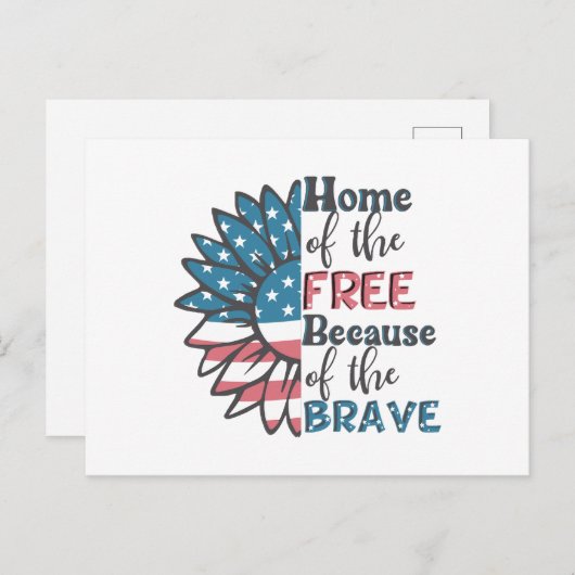 7月4日の勇敢のために無料のホーム ポストカード (正面/裏面)