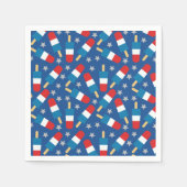 7月4日の夏の愛国的なポップス スタンダードカクテルナプキン (正面)