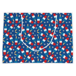 7月4日の夏の愛国的なポップス ラージペーパーバッグ