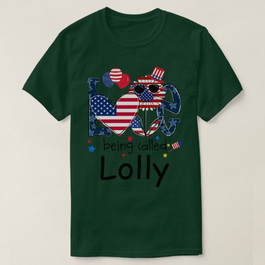 7月4日の女性愛をロリーサンフローと呼ぶ Tシャツ (デザイン正面)