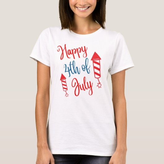 7月4日の女性用Tシャツ Tシャツ (正面)