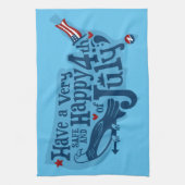 7月4日の安全で幸せ キッチンタオル (縦)