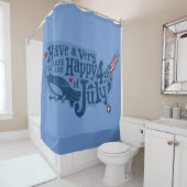 7月4日の安全で幸せ シャワーカーテン (インサイチュ)