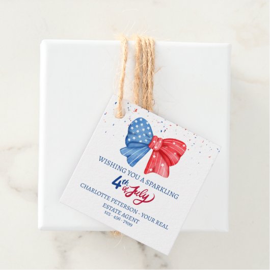 7月4日の実在不動産の夏ポップ・アートののギフトのラベル フェイバータグ (インサイチュ)