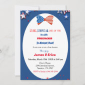 7月4日の小さな爆竹の赤ちゃんシャワー 招待状 (正面)