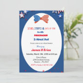 7月4日の小さな爆竹の赤ちゃんシャワー 招待状 (スタンド正面)