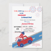 7月4日の小さな爆竹の赤ちゃんシャワー 招待状 (正面)