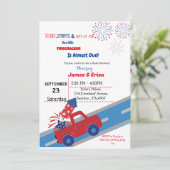 7月4日の小さな爆竹の赤ちゃんシャワー 招待状 (スタンド正面)