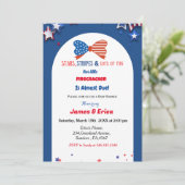 7月4日の小さな爆竹の赤ちゃんシャワー 招待状 (スタンド正面)