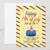 7月4日の幸せな独立記念日 招待状 (正面/裏面)