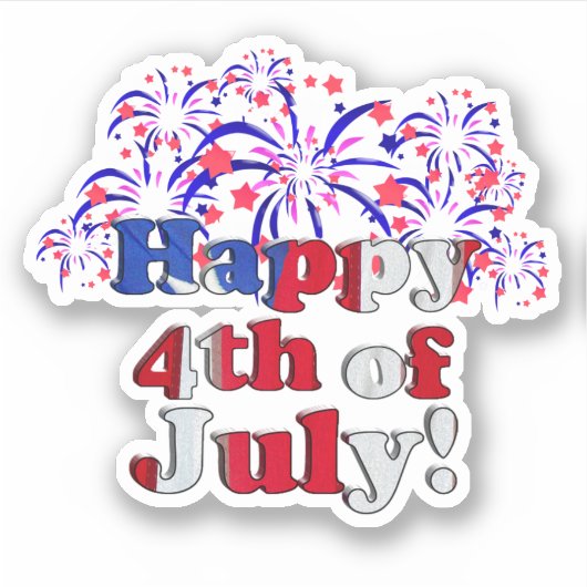 7月4日の幸せ*独立記念日 シール (正面)