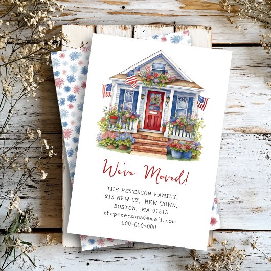 7月4日の引っ越しました・フラット発表カード 案内状