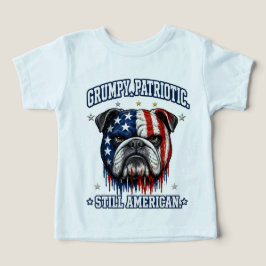 7月4日の怒った愛国ブルドッグTシャツ