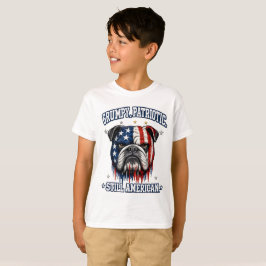 7月4日の怒った愛国ブルドッグTシャツ Tシャツ