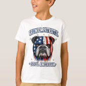 7月4日の怒った愛国ブルドッグTシャツ Tシャツ (正面)