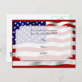 7月4日の恒星条旗 インビテーションポストカード (正面/裏面)