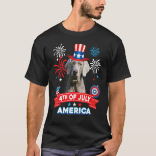 7月4日の愛国の日Weimaraner Dog独立 Tシャツ