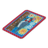 7月4日の愛国の木のペッカー花火 マグネット (左側)